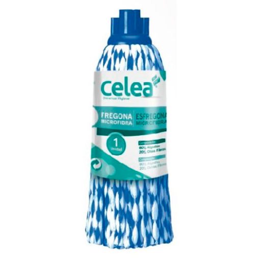 Fregona microfibra azul blanca Celea