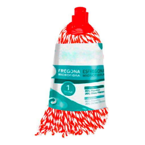 Fregona microfibra roja-blanca